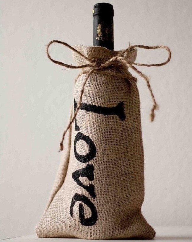 Упаковка из джута для вина