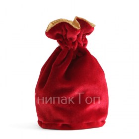 Мешочек из красного бархата с шёлковой подкладкой