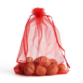 Подарочные мешочки,изготовленные из красной органзы фото