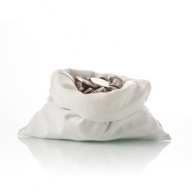 Мешок из белой плотной хлопковой ткани фото
