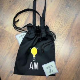 Черная сумка-мешок с логотипом