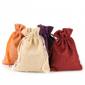 Подарочные мешочки из джута,изготовленные из искуственного джута фото