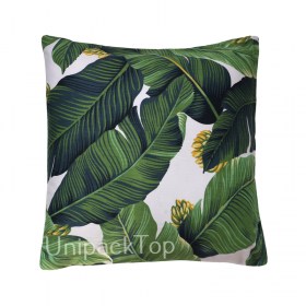 Подушка с зелеными листьями фото